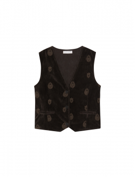 Gilet sans manches en velours brodé KAFKA Maison Hotel - Boutique L'aNana(s)