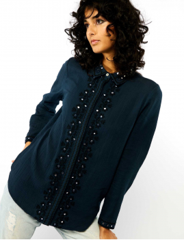 Chemise bohème brodée de miroirs MALA WILD - Boutique L'aNana(s) Chemise bohème brodée de miroirs MALA WILD - Boutique L'aNana(s)