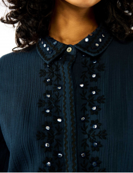 Chemise boho brodée de miroirs MALA WILD - Boutique L'aNana(s) Chemise boho brodée de miroirs MALA WILD - Boutique L'aNana(s)