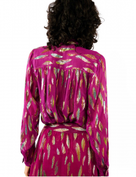 Chemise hippie chic fushia reflets dorés RAFAELLA WILD - Boutique L'aNana(s)
