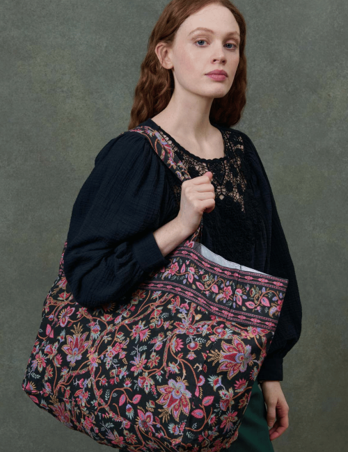 Sac de rentrée fleuri en coton BEVERLY Louise Misha - Boutique L'aNana(s)