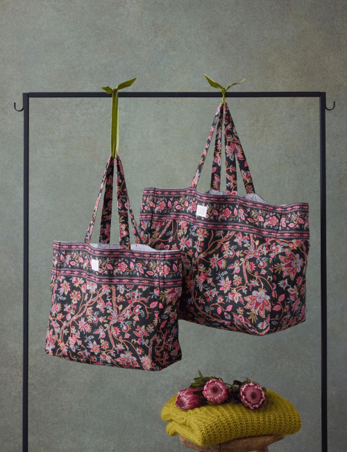 Grand tote bag fleuri en coton BEVERLY Louise Misha - Boutique L'aNana(s)