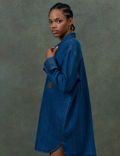 Robe courte en jean bohème SIANA Louise Misha - Boutique L'aNana(s)