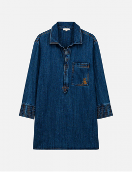 Robe courte bohème en jean brut SIANA Louise Misha - Boutique L'aNana(s)