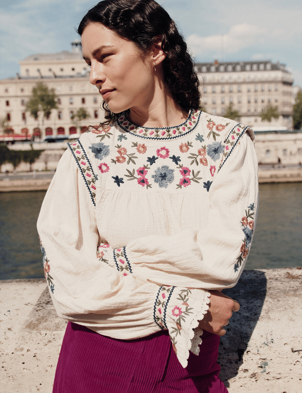 Blouse brodée boho chic IZZA Louise Misha - Boutique L'aNana(s)