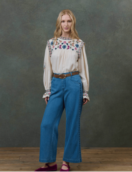 Blouse brodée fleurie boho chic IZZA Louise Misha - Boutique L'aNana(s)