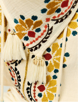 Foulard en écru brodé doux OCAMPO WILD - Boutique L'aNana(s)