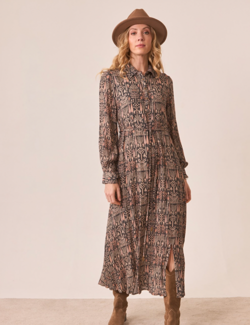 Robe longue bohème imprimée ADHARA - Boutique L'aNana(s)