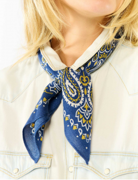 Foulard hippie mini bleu PAISLEY WILD - Boutique L'aNana(s)