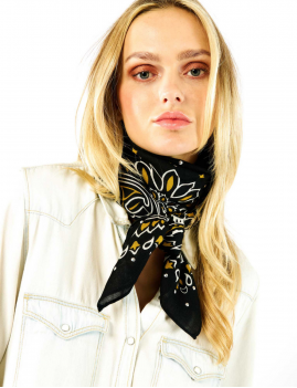 Foulard bandana noir bohème PAISLEY WILD - Boutique L'aNana(s)