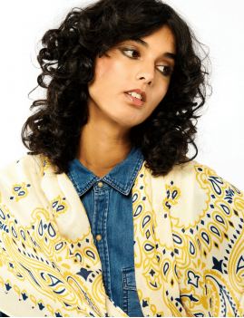 Foulard bandana blanc d'hiver doux PAISLEY WILD - Boutique L'aNana(s)