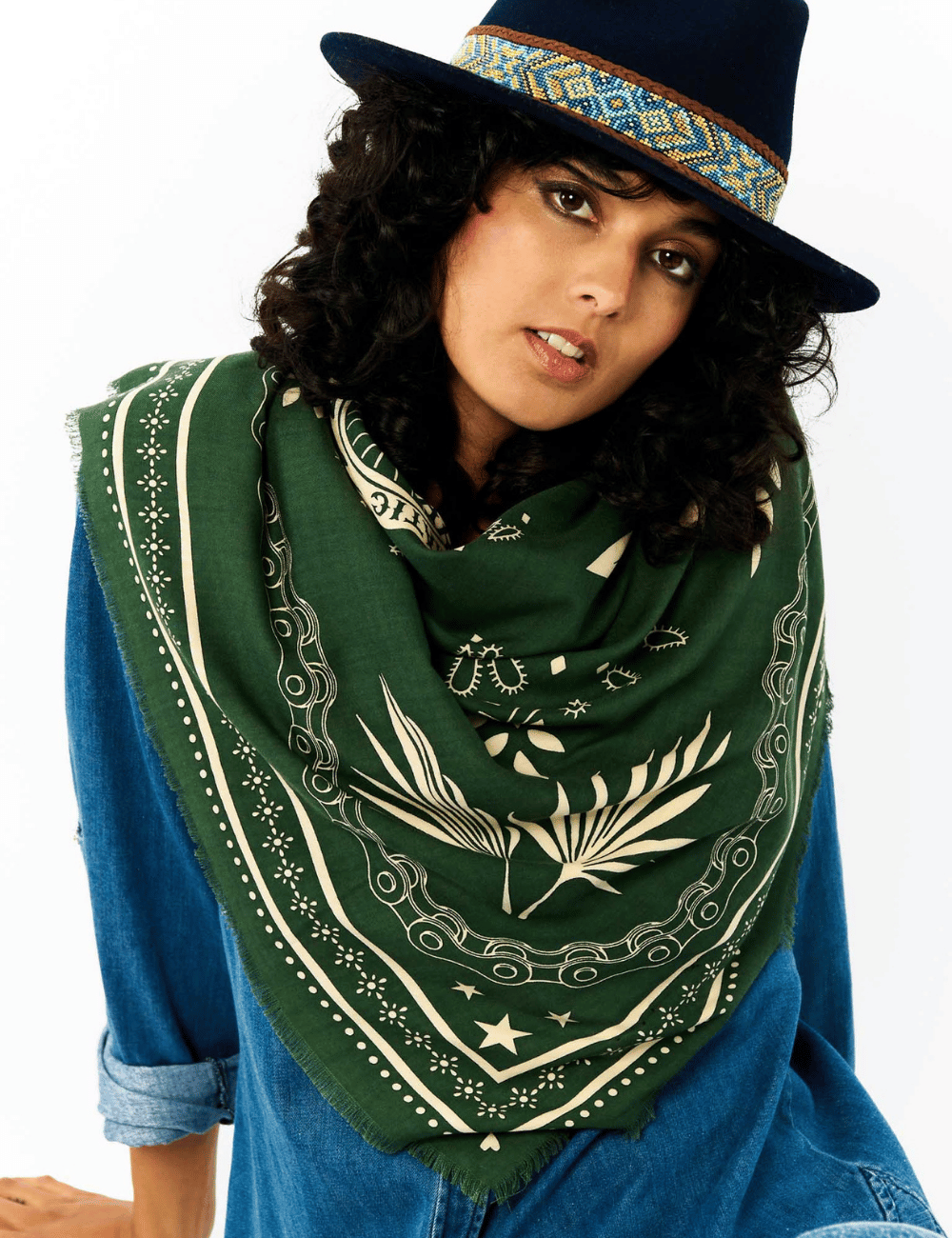 Foulard hippie vert BANDANA WILD - Boutique L'aNana(s)