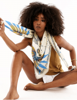 Foulards big bohème blanc WILD-Boutique L'aNana(s)