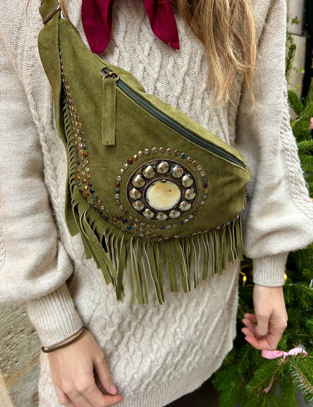 Banane à franges en cuir - Boutique L'aNana(s)