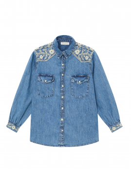 Chemise en jean brodée Maison Hotel - Boutique L'aNana(s)