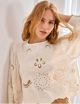 Blouse brodée Nekane - Boutique L'aNana(s)