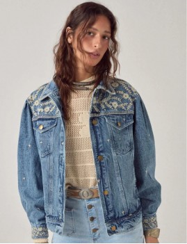 Veste en jean brodé Maison Hotel - Boutique L'aNana(s)