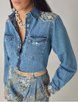 Chemise brodée jean - Boutique L'aNana(s)
