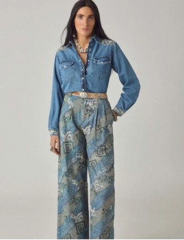 Chemise jean brodé Maison Hotel - Boutique L'aNana(s)