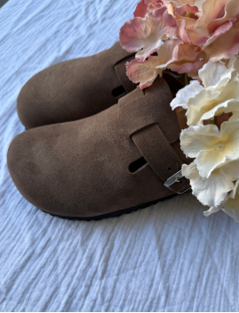 Mules en cuir chocolat - Boutique L'aNana(s)