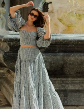 Jupe longue vichy femme - Jupe longue Sundress