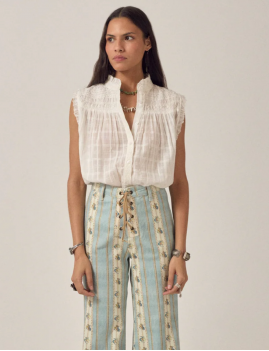 Blouse brodée blanche femme Elvis - Maison Hotel