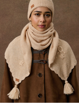 Echarpe beige POMPON LOUISE MISHA - Boutique L’anana(s)