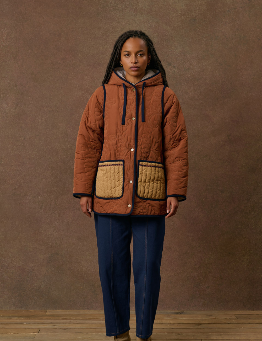 Manteau chocolat AMELINA LOUISE MISHA  -  Boutique L’anana(s)