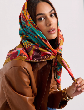 Foulard Orange CACTUS WILD -  Boutique L’anana(s)