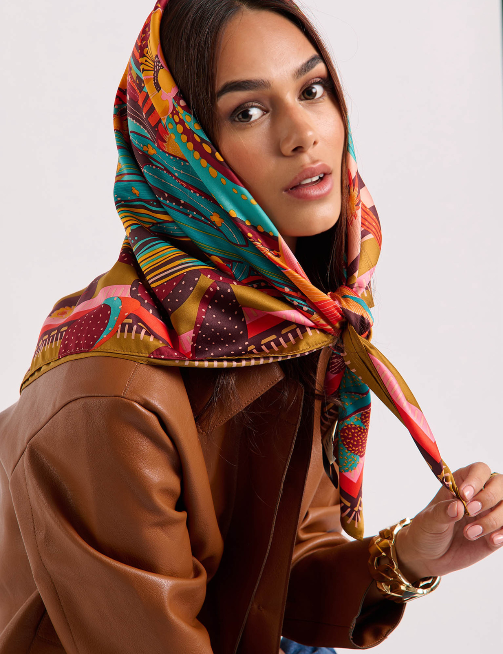 Foulard Orange CACTUS WILD -  Boutique L’anana(s)