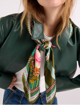 Foulard vert CACTUS WILD -  Boutique L’anana(s)