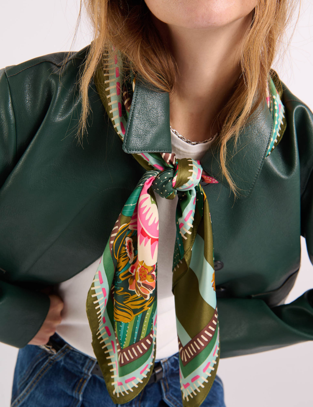 Foulard vert CACTUS WILD -  Boutique L’anana(s)