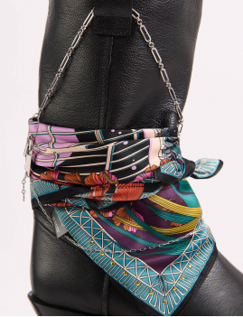 Mini foulard JARDIN D'HIVER noir WILD - Boutique L’anana(s)