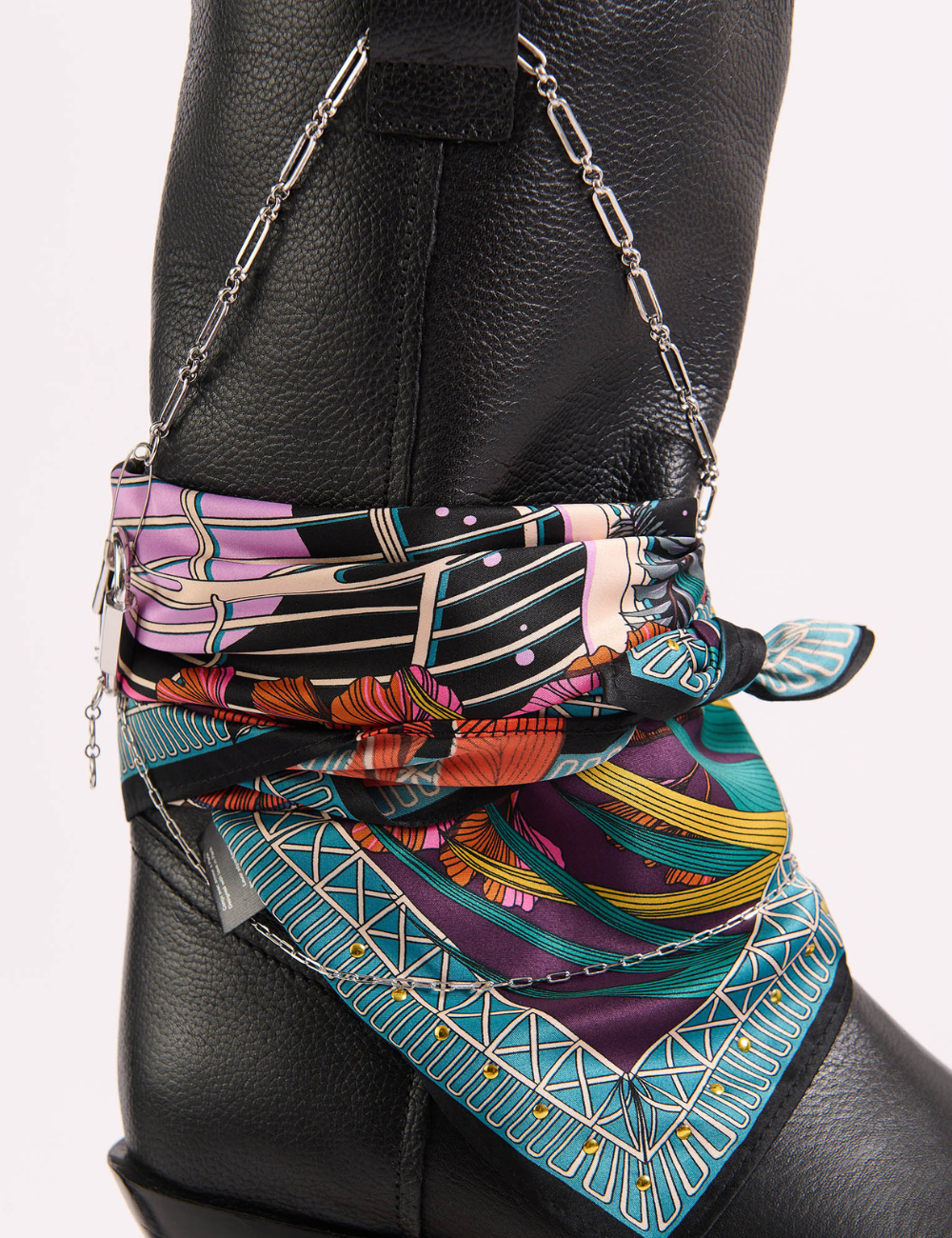 Mini foulard JARDIN D'HIVER noir WILD - Boutique L’anana(s)