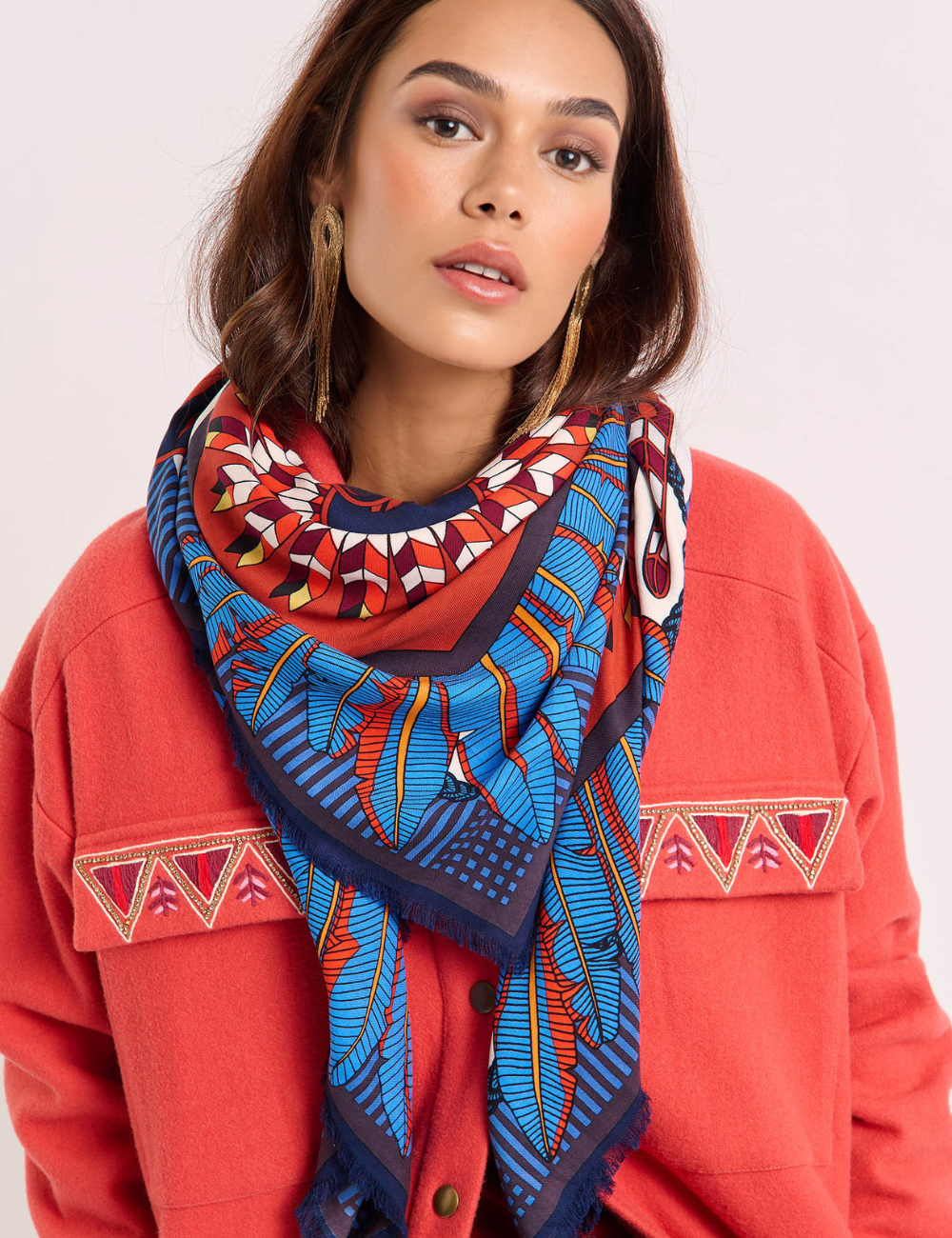 Big foulard MACHU PICHU bleu WILD  -  Boutique L’anana(s)