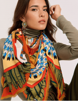 Big foulard MACHU PICHU ocre WILD -  Boutique L’anana(s)