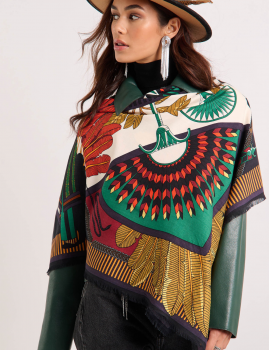 Big foulard MACHU PICHU noir WILD  -  Boutique L’anana(s)