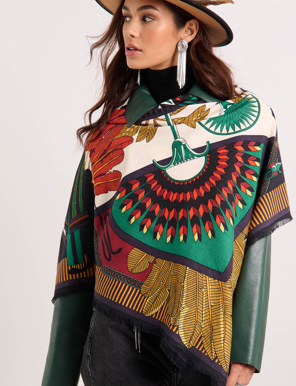 Big foulard MACHU PICHU noir WILD  -  Boutique L’anana(s)