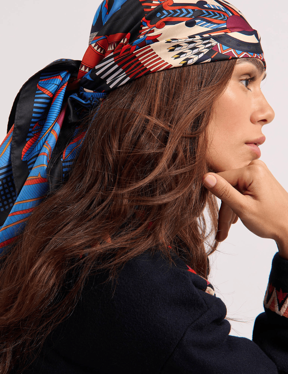 Foulard medium MACHU PICHU bleu WILD -  Boutique L’anana(s)