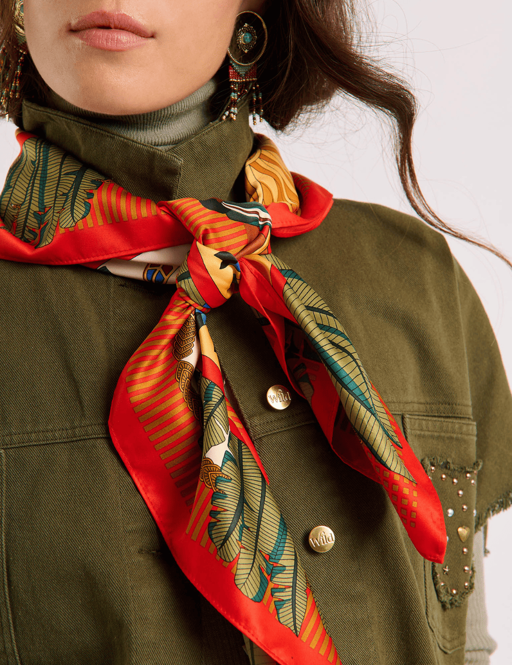 Foulard medium MACHU PICHU ocre WILD -  Boutique L’anana(s)