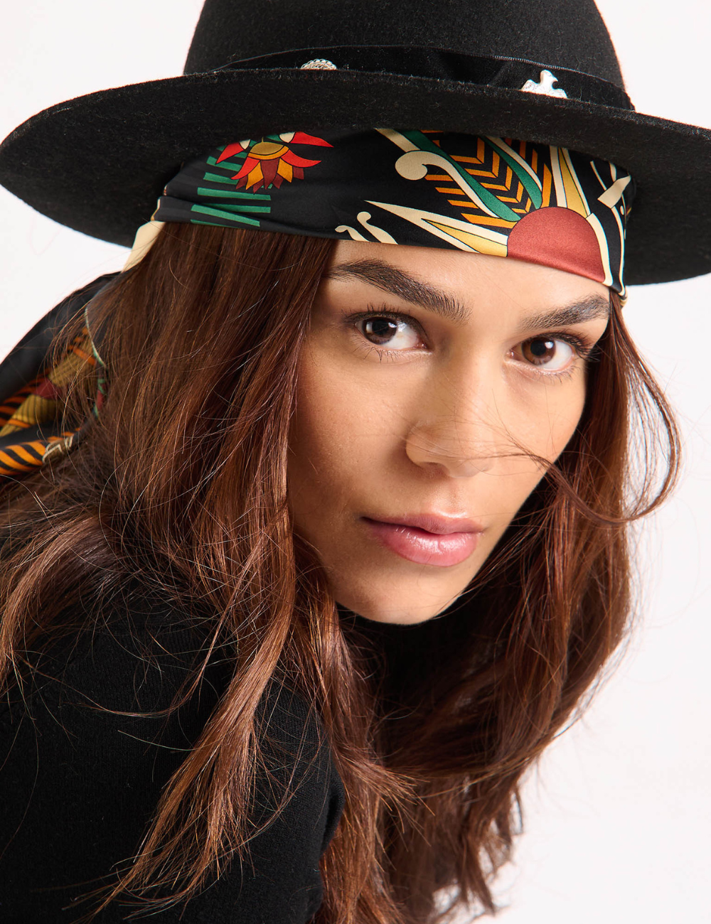 Foulard medium MACHU PICHU noir WILD -  Boutique L’anana(s)