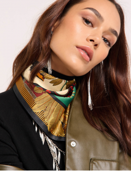 Mini foulard MACHU PICHU noir WILD  -  Boutique L’anana(s)