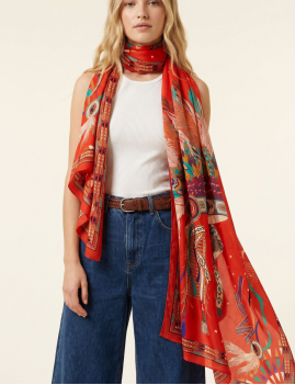 Foulard big ANEKO rouge WILD -  Boutique L’anana(s)