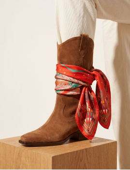 Mini foulard ANEKO rouge WILD -  Boutique L’anana(s)
