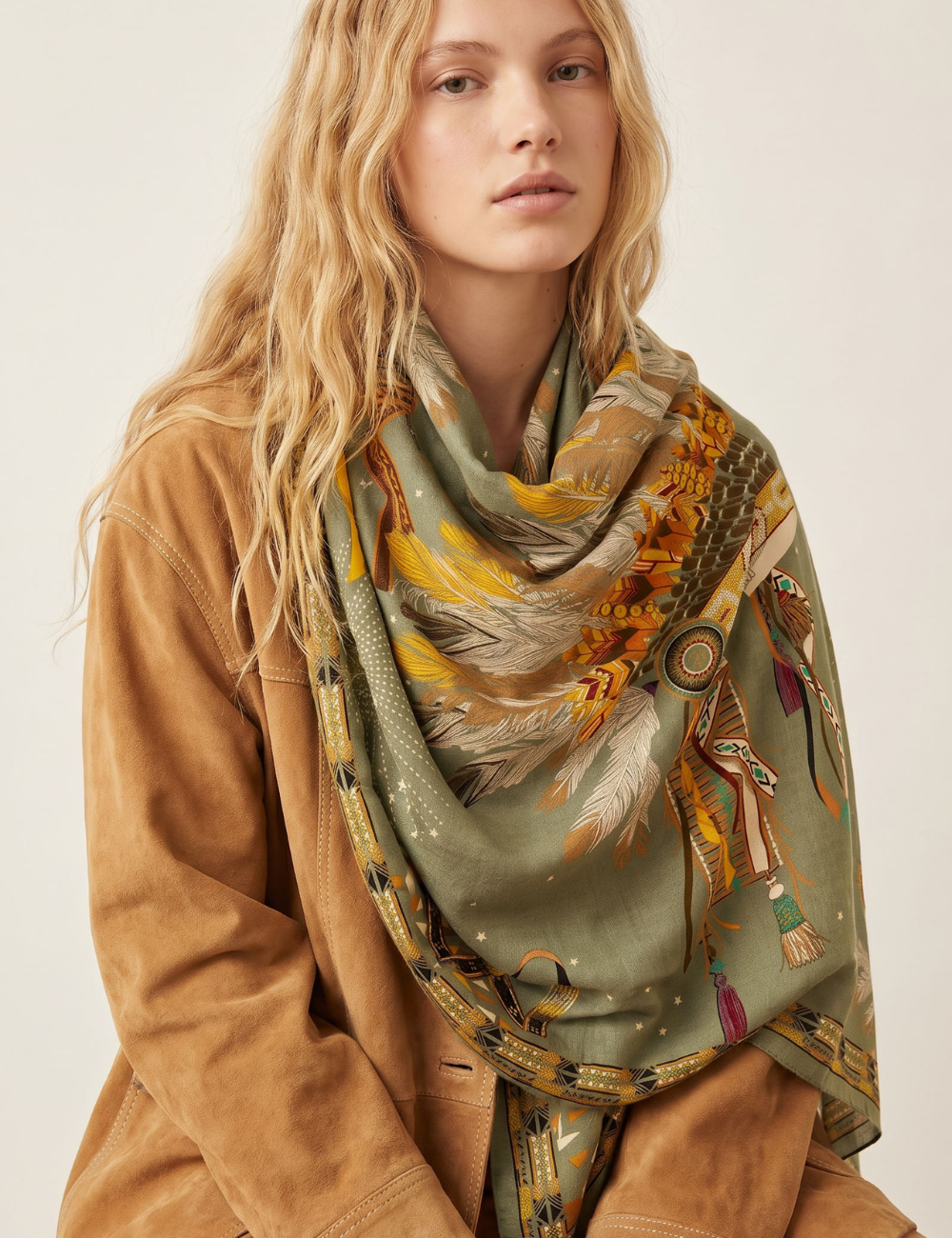 Foulard big ANEKO vert WILD -  Boutique L’anana(s)