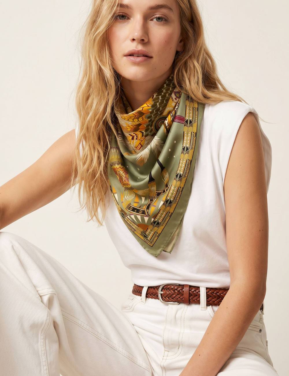 Foulard medium ANEKO vert WILD -  Boutique L’anana(s)