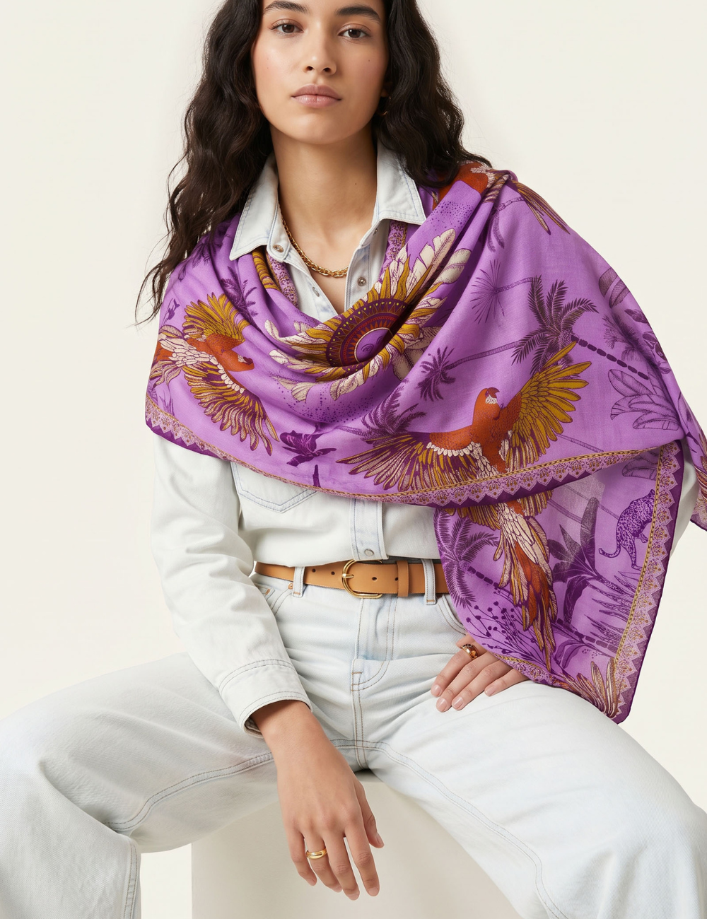 Big foulard BALOU violet WILD  -  Boutique L’anana(s)