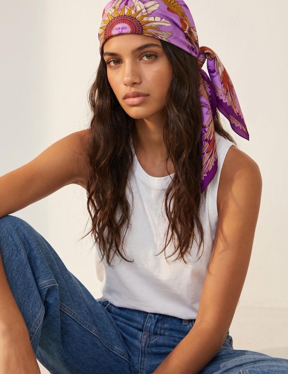 Foulard medium BALOU violet WILD  -  Boutique L’anana(s)