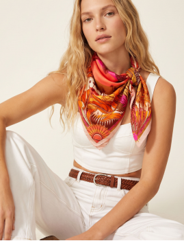 Big foulard CHALBI rose WILD -  Boutique L’anana(s)