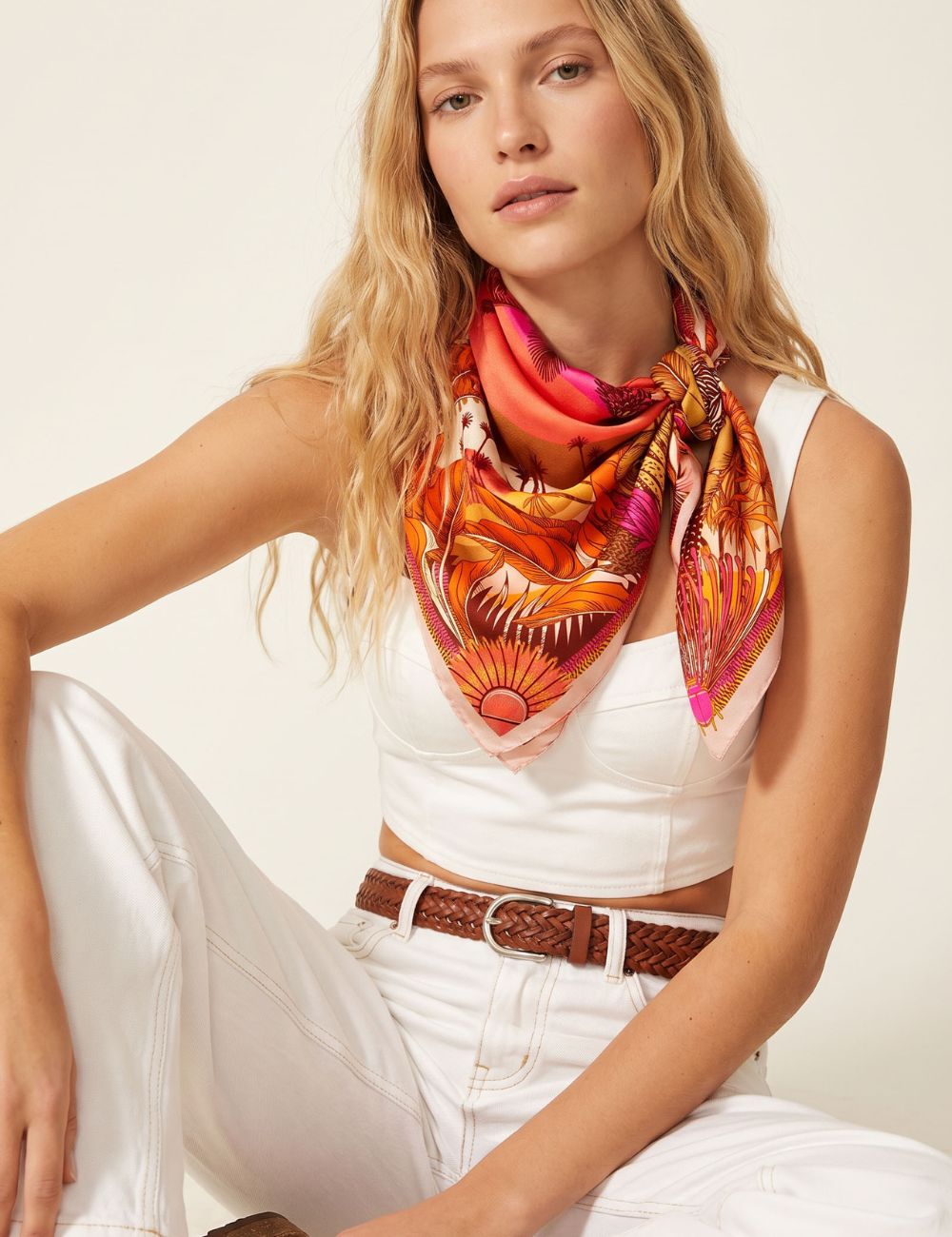 Big foulard CHALBI rose WILD -  Boutique L’anana(s)